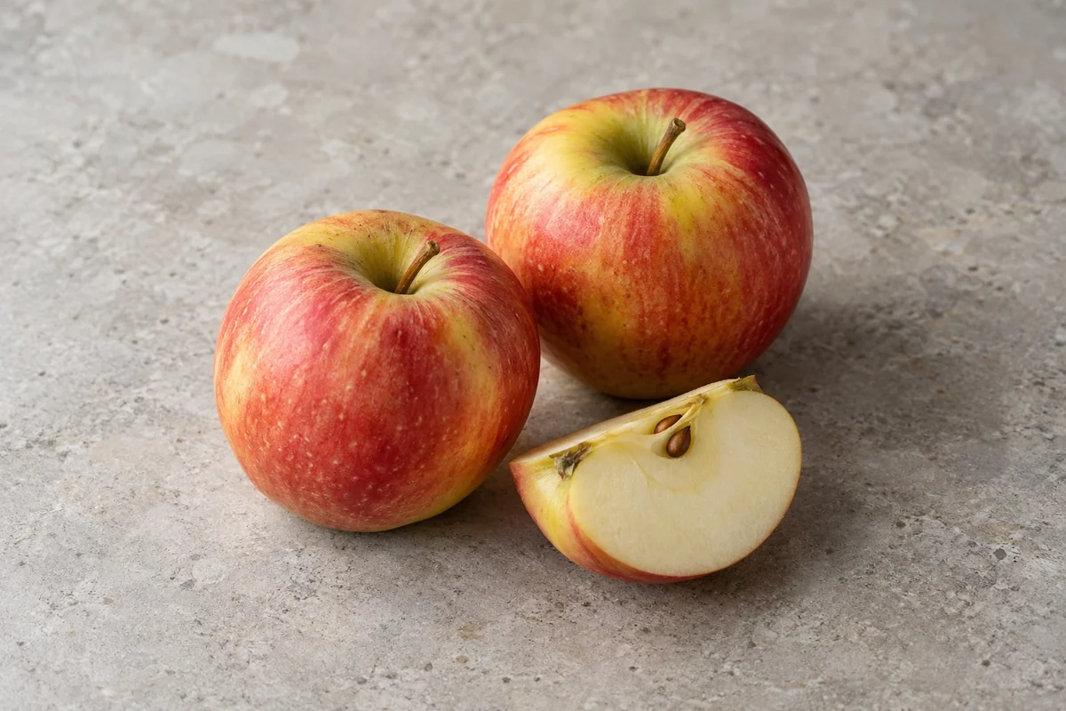 Apfel in natürlicher Küchenumgebung