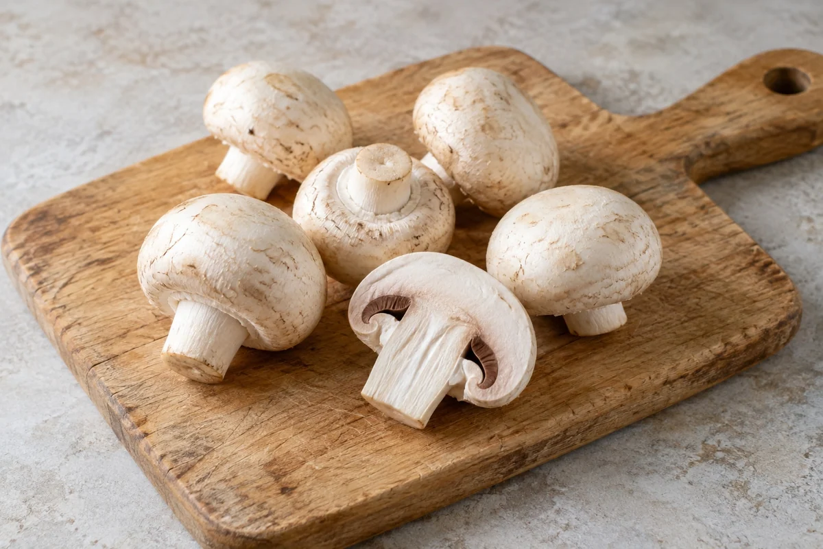 Champignons in natürlicher Küchenumgebung