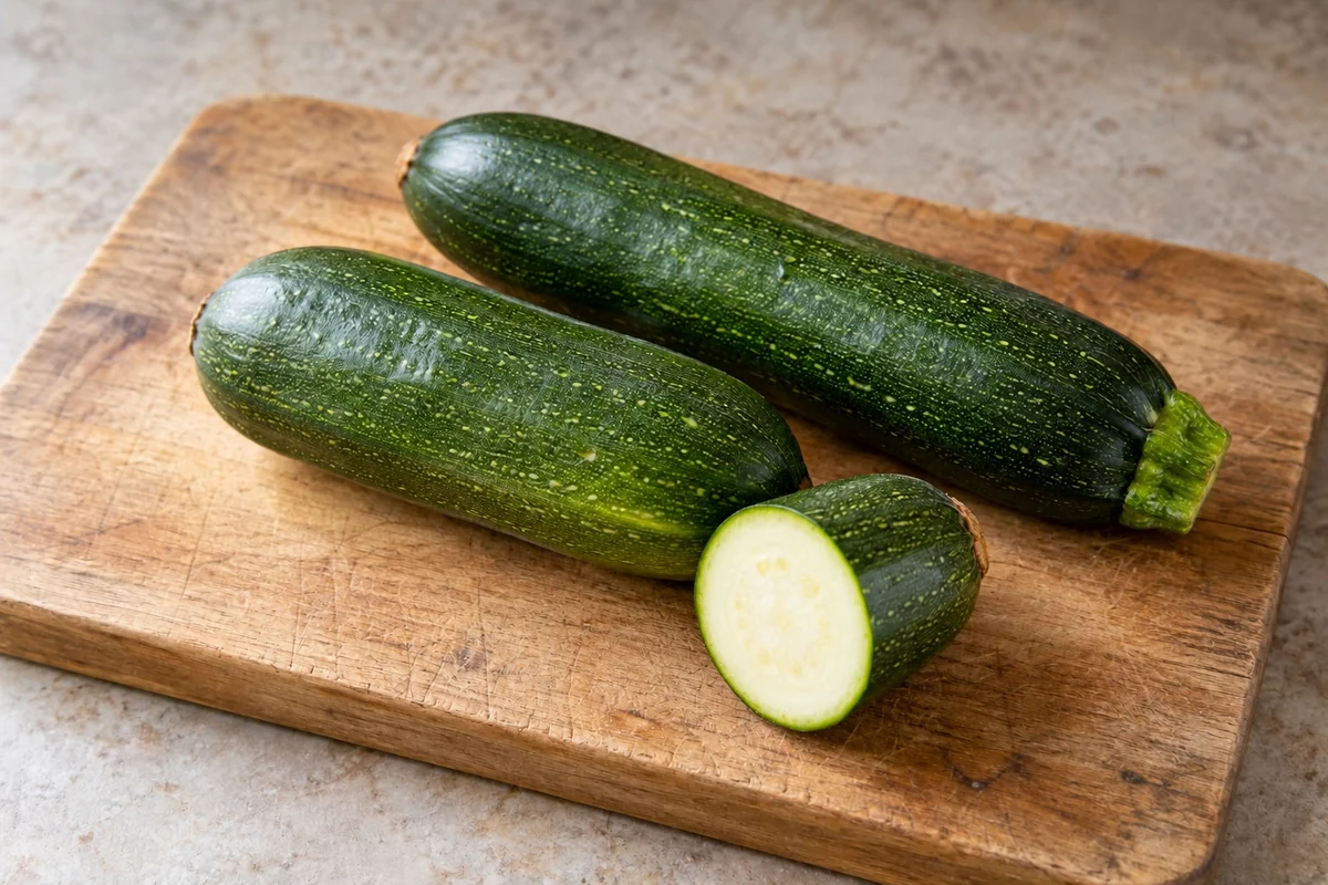 Zucchini in natürlicher Küchenumgebung