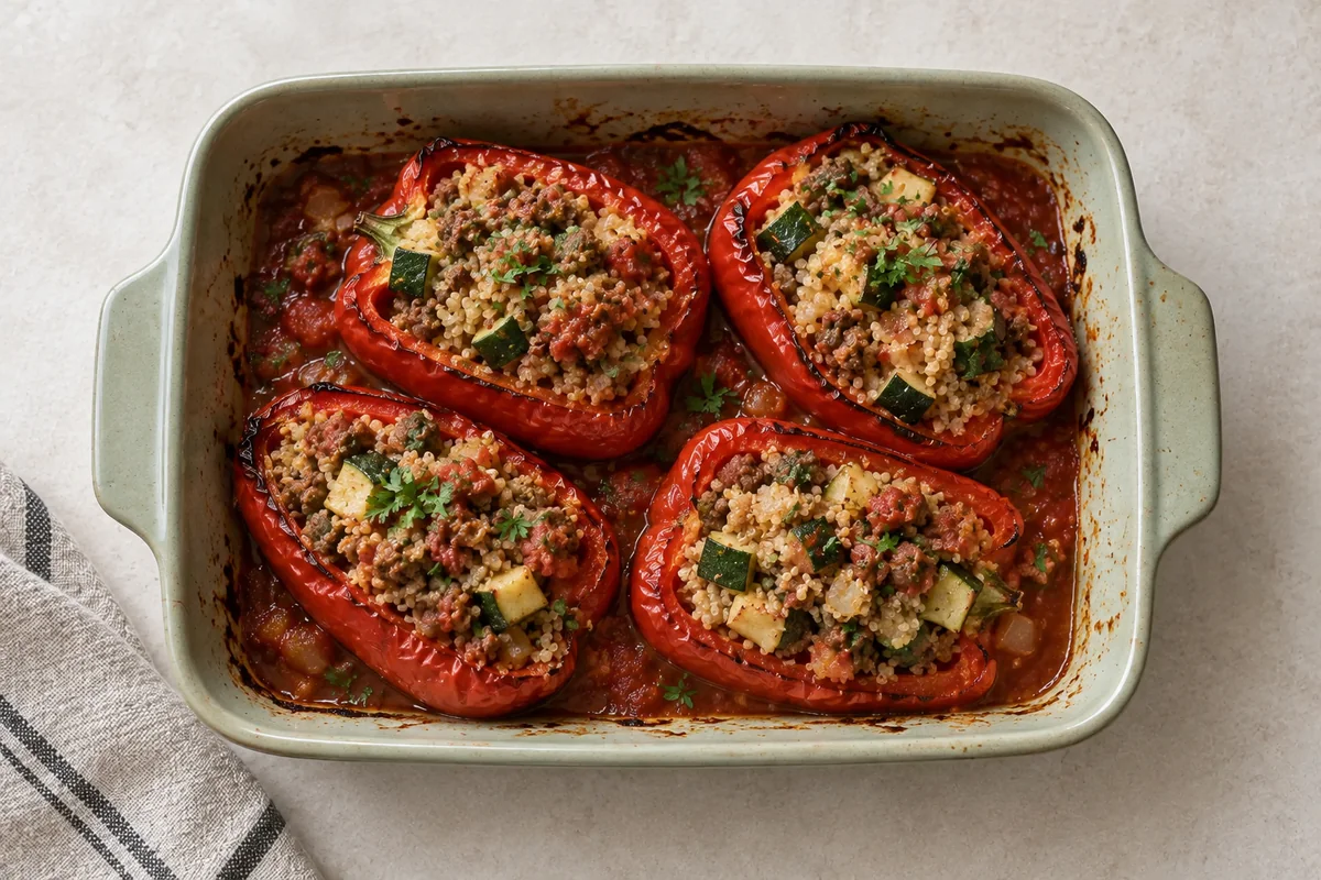 Gefüllte Peperoni mit Rind und Quinoa