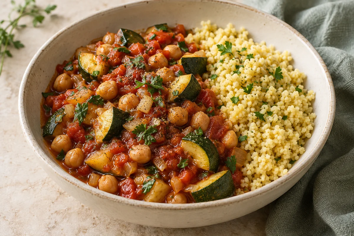 Kichererbsen-Zucchini-Topf mit Hirse